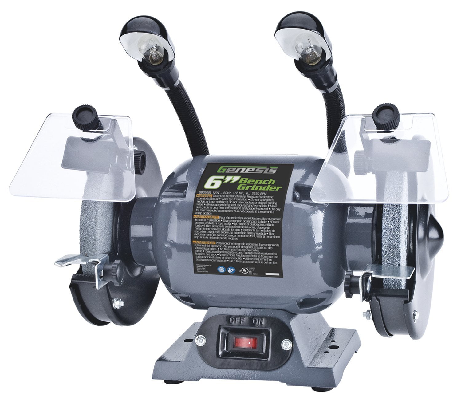 Performance Tool W50001 1/2 HP Motor 6-Inch Bench Grinder With Light