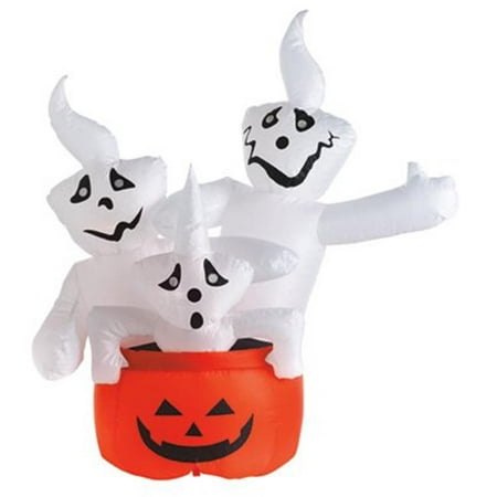 CITI TALENT LTD Halloween Inflatable Lawn Decoration, Stacked Ghosts, Lighted, 48-In.