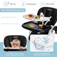 thumbnail image 5 of Sejoy 4 Wheels Baby High Chair for Toddlers, Foldable High Chair with Adjustable Seat Heigh, Black, 5 of 9