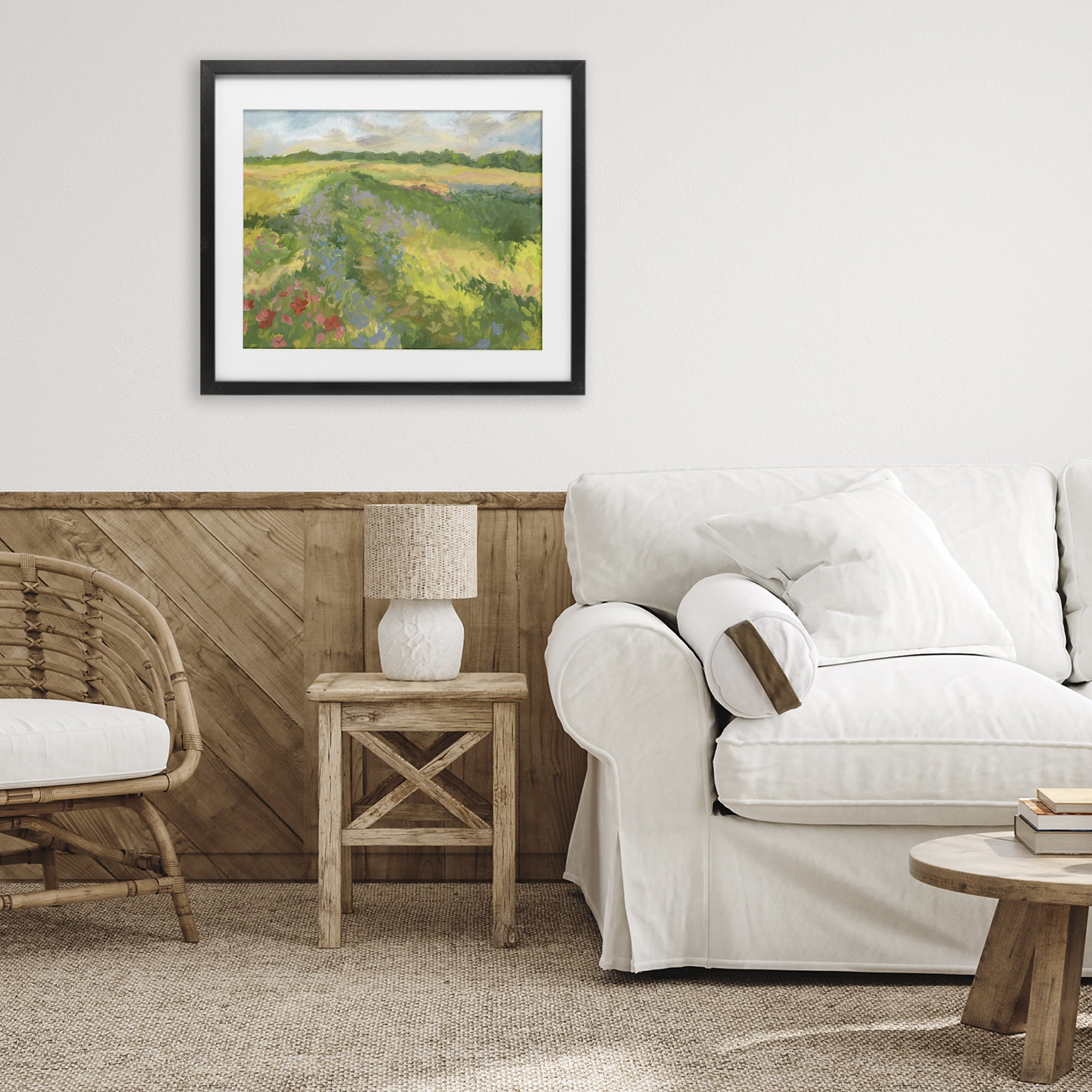 Stupell Industries Windswept Flower Meadow Black Framed Print Under Glass, design by Victoria Barnes