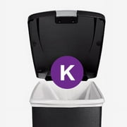 simplehuman Kitchen Trash Can, 10.6 Gallon Plastic Step Garbage Bin with Secure Slide Lock Lid, Black