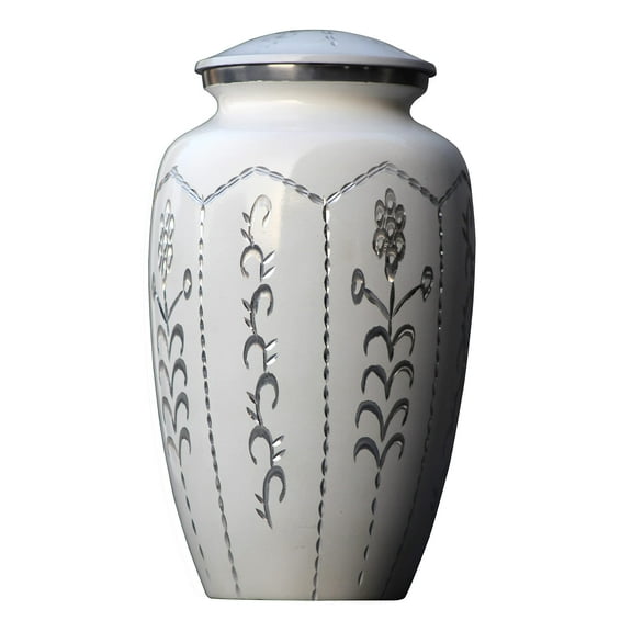 Adult Cremation Urns For Male/Female – Funeral Urn for Human Ashes – Decorative Urns for Ashes, Large keepsake box (White - H)