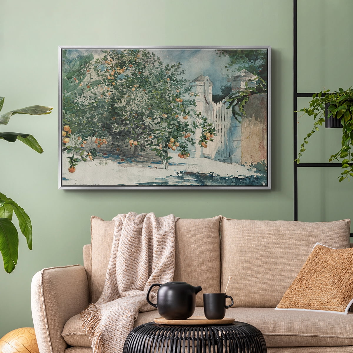Vintage Botanical Print-L By Wexford Home Framed in Silver Wood Gallery Wrapped Canvas 25 in. x 37 in.
