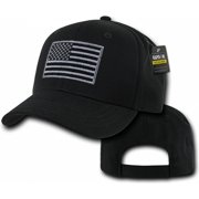RapDom USA Flag Embroidered Operator Mens Cap [Black - Adjustable]