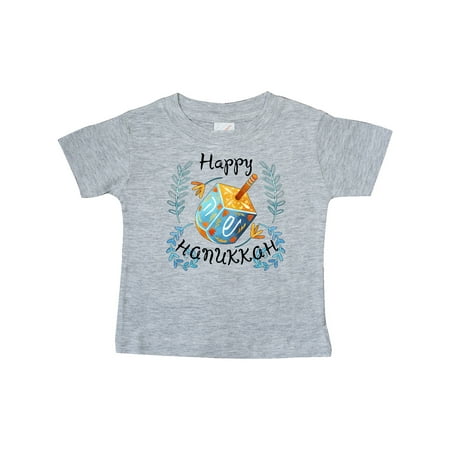 

Inktastic Happy Hanukkah Dreidel and Laurels Gift Baby Boy or Baby Girl T-Shirt