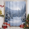 thumbnail image 6 of Small Stall Shower Curtain 36x72 Inch Narrow Half Size Christmas Forest Bath Curtains Bathroom Decor, Winter Trees Xmas Snowflake Waterproof Fabric Shower Curtain Set with Hooks 36 Inch, 6 of 8
