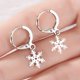 thumbnail image 5 of Fiudx Hermosos Pendientes de Gancho con Forma de Corazón de Melocotón y Copo de Nieve., 5 of 5