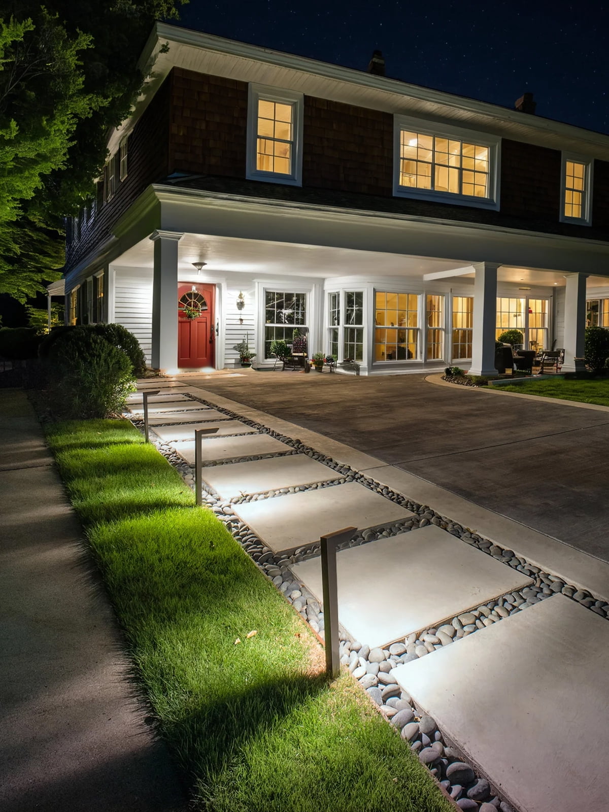 6 Pack 5CCT LED Low Voltage Landscape Pathway Light, Hardwired Waterproof Sidewalk Lights, Oil Rubbed Bronze