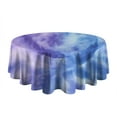 thumbnail image 5 of Purple Blue Tie Dye Pattern Round Tablecloth 60"x60",Wrinkle Wipeable Table Cloth for Kitchen Dining Room Picnic Patio Party, 5 of 6