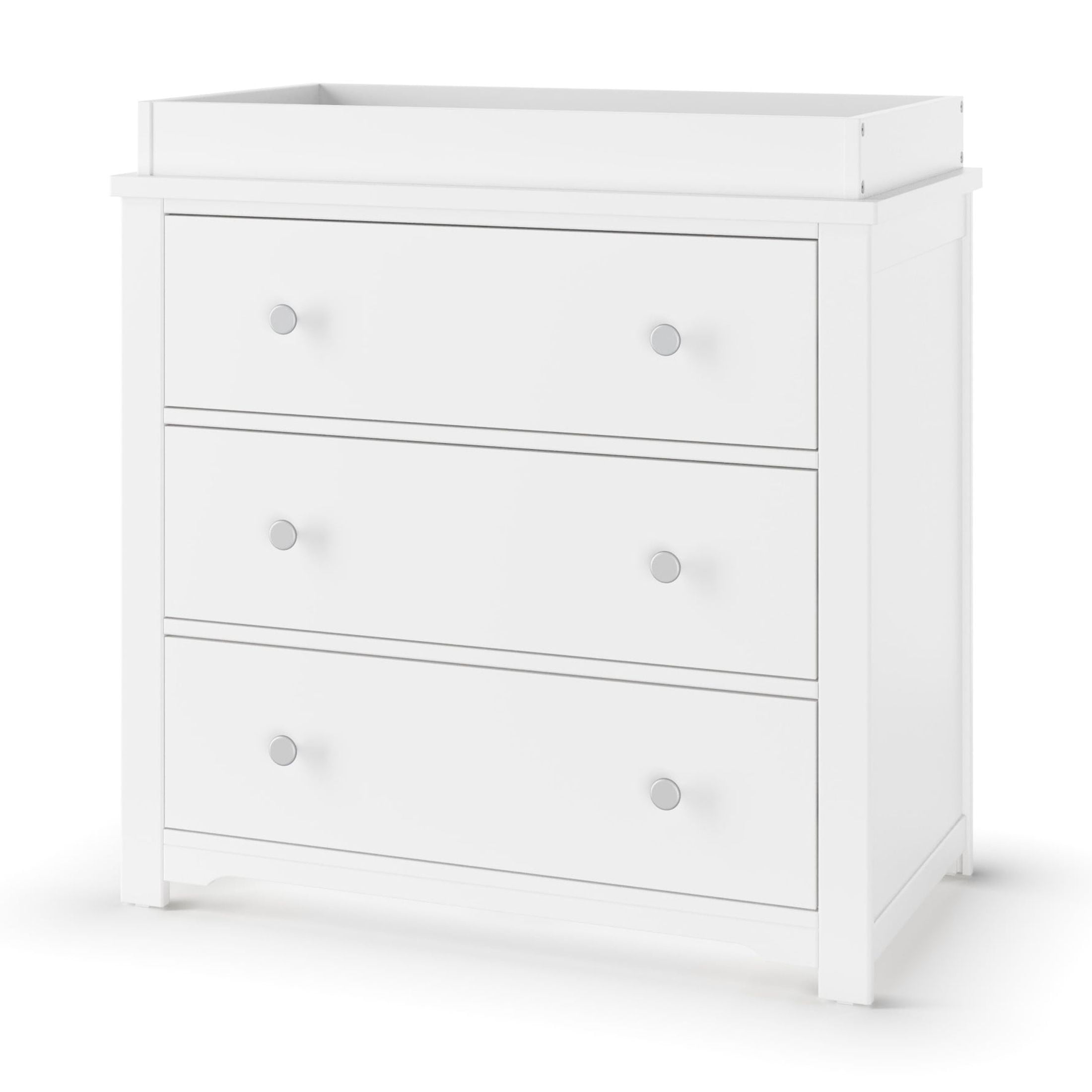 Child Craft Hampton Toddler Bed and Dresser Bedroom Set, Pine Wood Construction, Matte White, 2-Piece