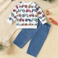 thumbnail image 4 of ZIXKCGDSE Boys Fall Outfits Graphic T-Shirt Sweatshirt and Wide Leg Jeans Trendy Clothing Set Size 3-4 Years, 4 of 4