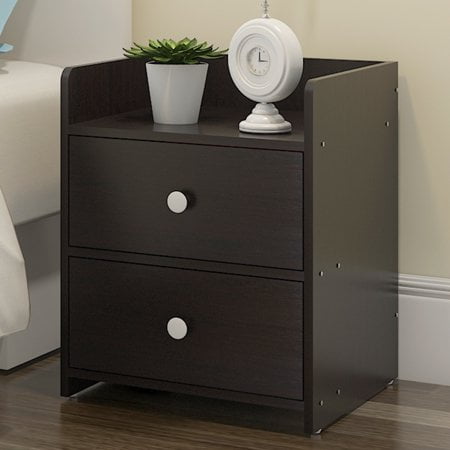 Walfront Modern Nightstand With 2 Drawers Bedside Table Ceramic Knob For Storage Home Bedroom Furniture Black Walmart Com Walmart Com
