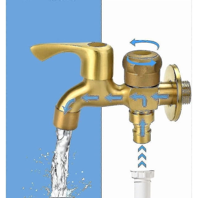 Brass Hose End Tap Outdoor Anywhere Garden Tap Garden Brass Water Bib Tap Brass Double Water Tap Allotment Tap Wall Mounted Faucet Washing Machine Tap