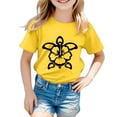 thumbnail image 1 of PMVFHDE Hauts à Manches Courtes pour Sortir, Hauts d'Été pour Filles, T-Shirts pour Filles, Robe T-Shirt Grande Taille, Imprimé Garçon et Fille, Col Rond, Manches Courtes, Jaune, 6-7 Ans, 1 of 3
