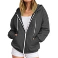 thumbnail image 5 of IUYRTFE Women's Full Zip Hoodie Jacket with Drawstring and Pockets Long Sleeve Casual Sporty Outerwear, 5 of 6