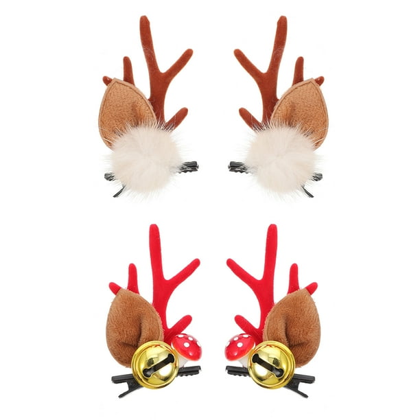 2 pares de peluqueros navideños ciervos de ciervos Patido Clip de animales Disfraz de animal Accesorio