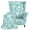 Teal Damask Print, variant on Pzuqiu Stretch 2 Piece Wingback Chair Cover, Polyester Spandex Anti Wear Wingback Chair Slipcover for Home Hotel Study Kids and Pet