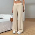 thumbnail image 2 of Women's Low Rise Wide Leg Trousers Solid Color Baggy Dress Pants Dressy Low Waisted Business Casual Work Loose Plain Going Out Pants Trendy Womens Pants 2026 Beige L, 2 of 8