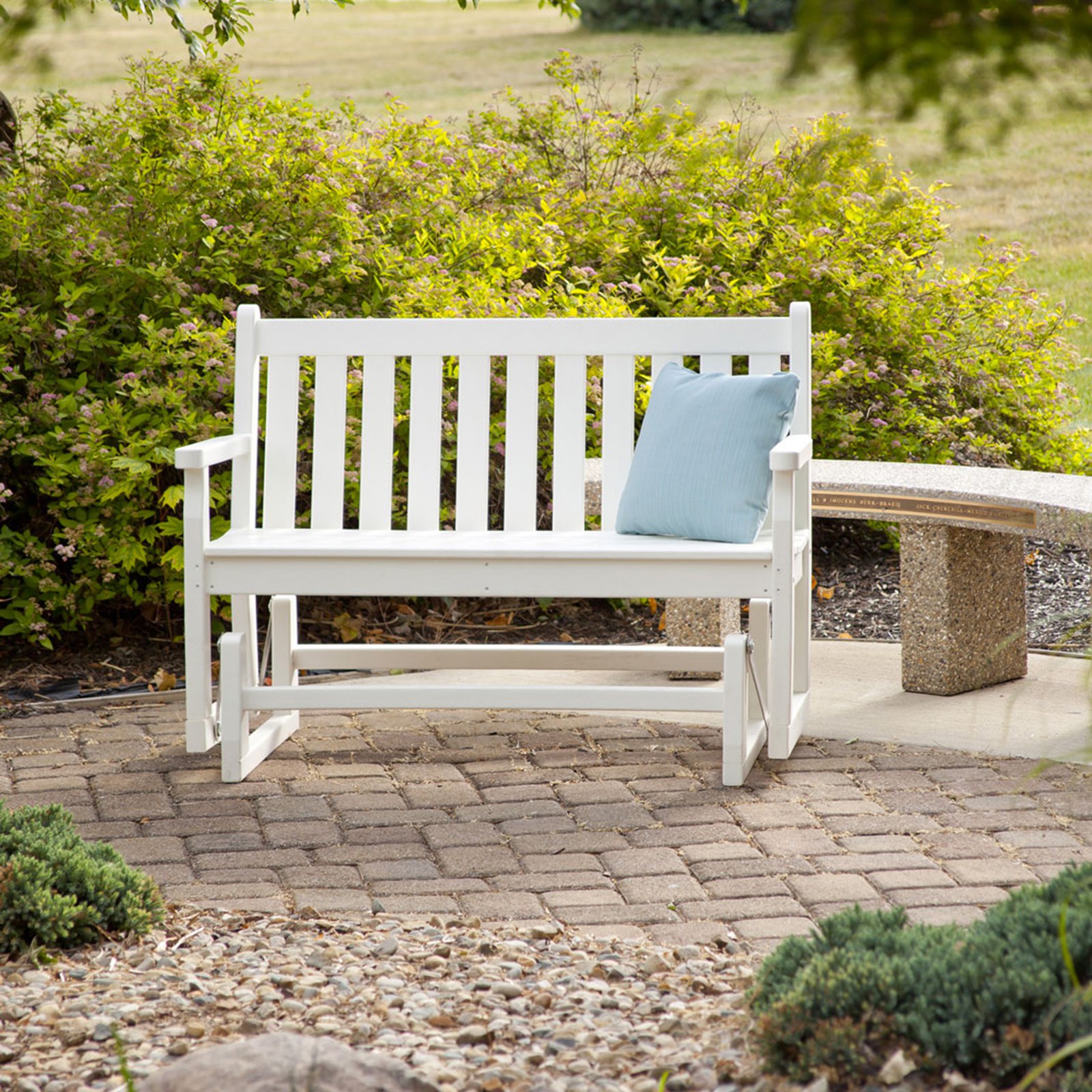 POLYWOOD&reg; Traditional Recycled Plastic 48 in. Outdoor Glider Loveseat - image 3 of 4