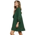 thumbnail image 2 of Textured Babydoll Dress with Leopard Trim, 2 of 5