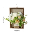 thumbnail image 2 of Artificial Hanging Peony Hydrangea with Wooden Frame & Faux Pothos Vine, Fake Floral Wall Easter Decor Set for Living Room/Bedroom/Office, Greenery Hanging Bonsai for Home Styling, 9*6in, White, 2 of 7