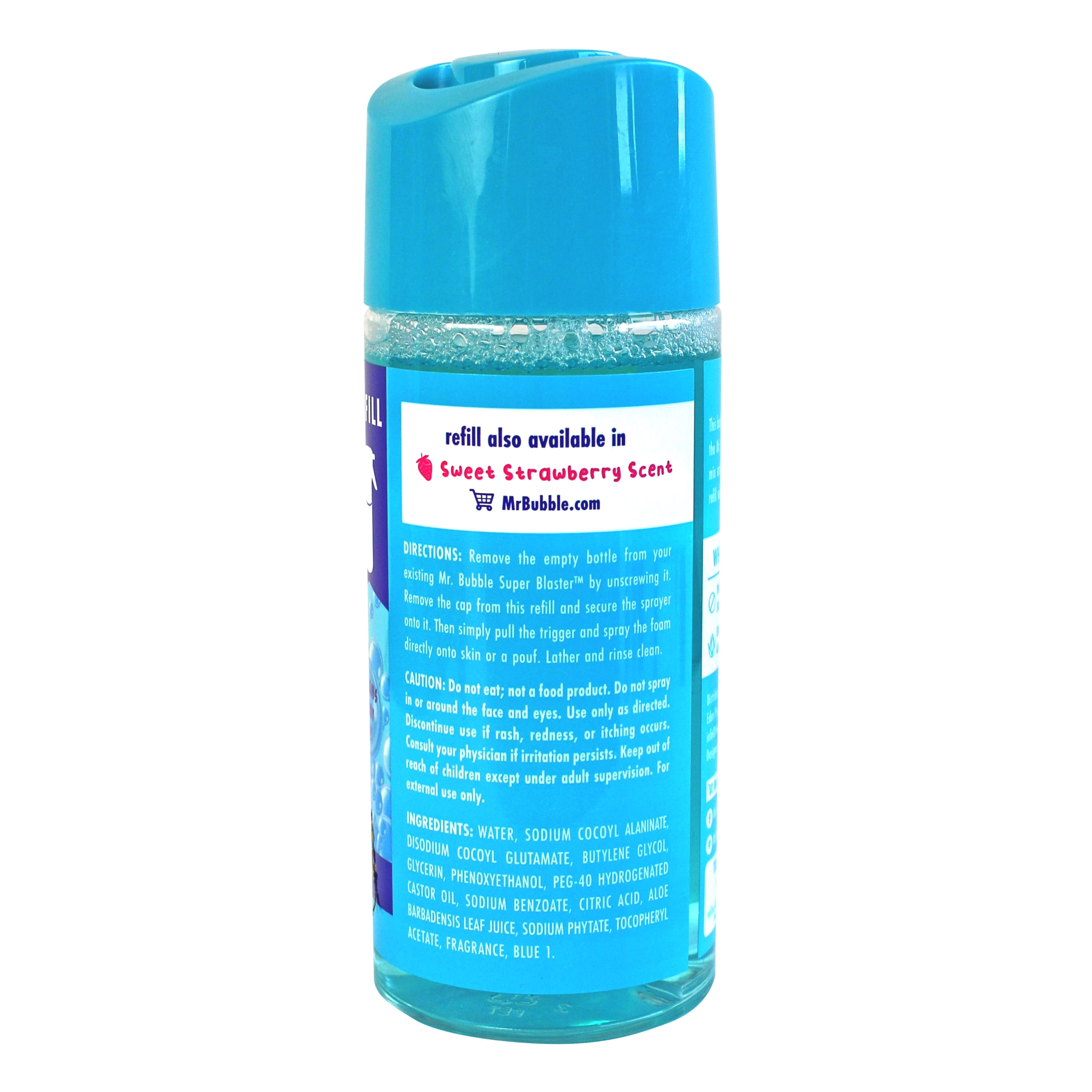 Mr. Bubble Blue Raspberry Blast Super Blaster Body Wash Refill, 6.76 fl oz.
