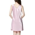 thumbnail image 3 of Women Plus Size Silk Sleeveless Lingerie Nightgown Chemises Slip Sleepwear Night Lounge Dress, 3 of 6