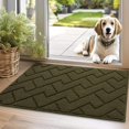 thumbnail image 1 of Paillasson Intérieur, Dos en Caoutchouc Antidérapant 20"x31.5 Pouces Absorbant Résistant à la Saleté Entrée Intérieure Tapis de Sol Profil Bas pour Entrée Lavable (Vert Olive), 1 of 4