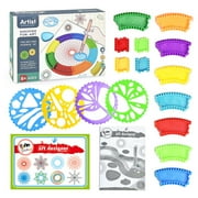 Feng Shui Import Creative Spirograph Drawing Set For Kids,Interchangeable Wheels And Rings For Geometric Art,Multi Shape Craft Kit For Student Art Project