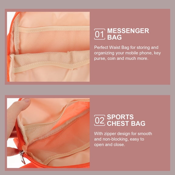 AURARMLET Orange Waterproof Nylon Waist Bag for Running and Outdoor Use