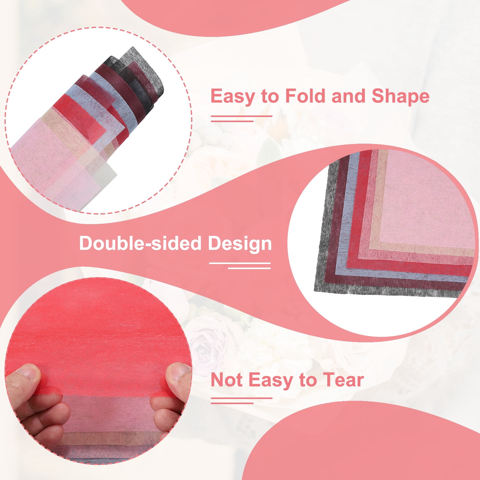 Uxcell Cotton Wrapping Flower Paper, Tissue Waterproof Floral Bouquet Wrapping Paper Korean Paper for Bouquets for Florist DIY Crafts Wedding Birthday Gift Coffee