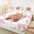thumbnail image 4 of Erosebridal Brown Cartoon Capybaras Queen Sheet Sets,Funny Mouse Rodent Animal Bed Set For Kids 4-Piece, 4 of 6