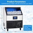 thumbnail image 2 of Homhougo Commercial Ice Maker 440lbs/24h with 88 lbs Storage 8x20 Cubes Commercial Ice Machine 110V Automatic Ice Machine, 2 of 7