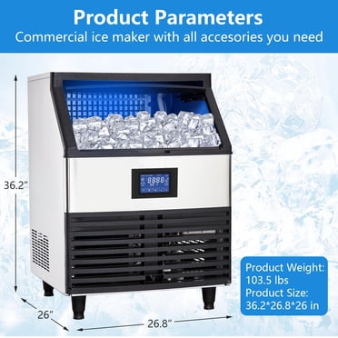 Garvee Ice Makers Countertop, Ice Maker Countertop,Stainless Steel Ice