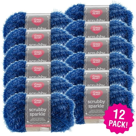 Red Heart Scrubby Sparkle - Filati luccicanti, confezione da 3, colore: arancione