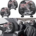 thumbnail image 4 of Jeiento Wolf Car Seat Cover Set Auto Interior Seat Accessories Headrest Covers, Keychain, Gear Shift Cover Handbrake Cover, American Flag Cup Coaster, 11pcs Automobile Seat Cover Sets, 4Th of July, 4 of 7