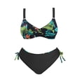 thumbnail image 1 of TSADFHJI 2 Piece Swimsuits Bikini Plus Size Print High Waisted Bottom Bathing Suits Vintage Ladies Split High Waist Bikini Swimsuit Womens Bras Plus Size Robe Bras Small Chest Push Up Green XL, 1 of 7