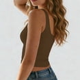 thumbnail image 5 of XuhomerSummer Tank Tops for Women Crew Neck Sleeveless Blouse Party Vacation Casual Loose Solid Color Cami Tee Active Workout Camisole Shirts Brown XL, 5 of 6