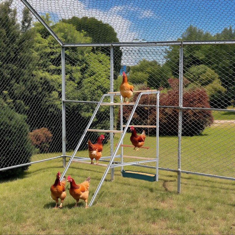 Chicken Coop Perches with Swing, Chicken Roosting Bars for Chickens in Coop, Free-Standing Chicken Run Accessories Toy, Easy to Clean, For Backyard Chicken Coops and Farms (42'' L x 19'' W x 39'' H)