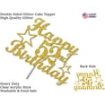 thumbnail image 3 of 52 Birthday Cake Topper Gold Glitter, Party Decoration Ideas, Sturdy Doubled Sided Glitter, Acrylic Stick. Made in USA (52nd), 3 of 4