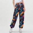 thumbnail image 5 of IVEYRTF Children's Halloween Print Cargo Pants Joggers Fall Winter Elastic Waistband Multiple Pockets Fleece-Lined Thickened Casual Sports Trousers for Kids 3-14 Years(Multicolor,5-6 Years), 5 of 5
