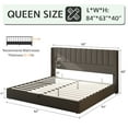 thumbnail image 2 of Papajet Queen Size Lift Up Storage Bed, Linen Upholstered with Vertical Channel Tufted Headboard and Wingback, Hydraulic System, Dark Grey, 2 of 7