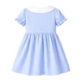 thumbnail image 3 of HILEELANG 2-7T Toddler/Little Girls Light Blue White Stripe 100% Cotton Dress Size 4T, 3 of 8