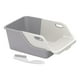 thumbnail image 5 of Arenero para gatos, inodoro para gatos, bandeja para cama de mascotas, semicerrado, regalos, parte delantera rebajada Blanco Gris, 5 of 9