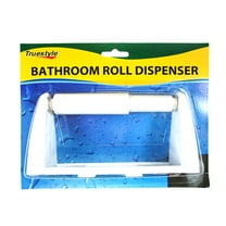 Plastic Toilet Paper Roll Holder Tissue Bathroom Dispenser Wall Mounted Hook Wht