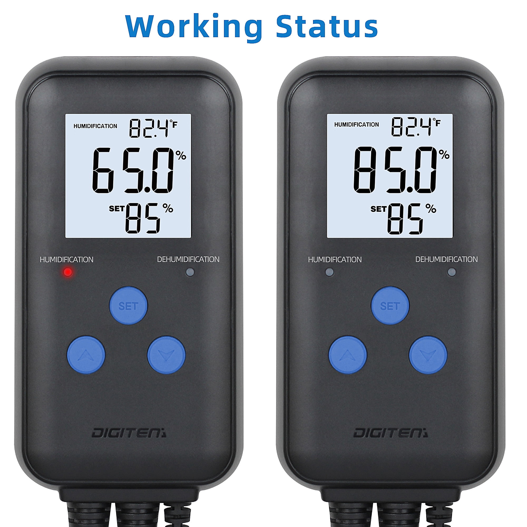 10A Humidity Controller, Pre-Wired Humidity Controlled Dual Stage Outlets for Mushroom Growing, Reptile, Grow Tent, Humidifier/Dehumidifier