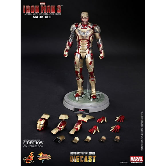 Iron Man 3 12 Inch Doll Figure Die Cast Movie Masterpiece Series - Iron Man Mark XLII Sideshow