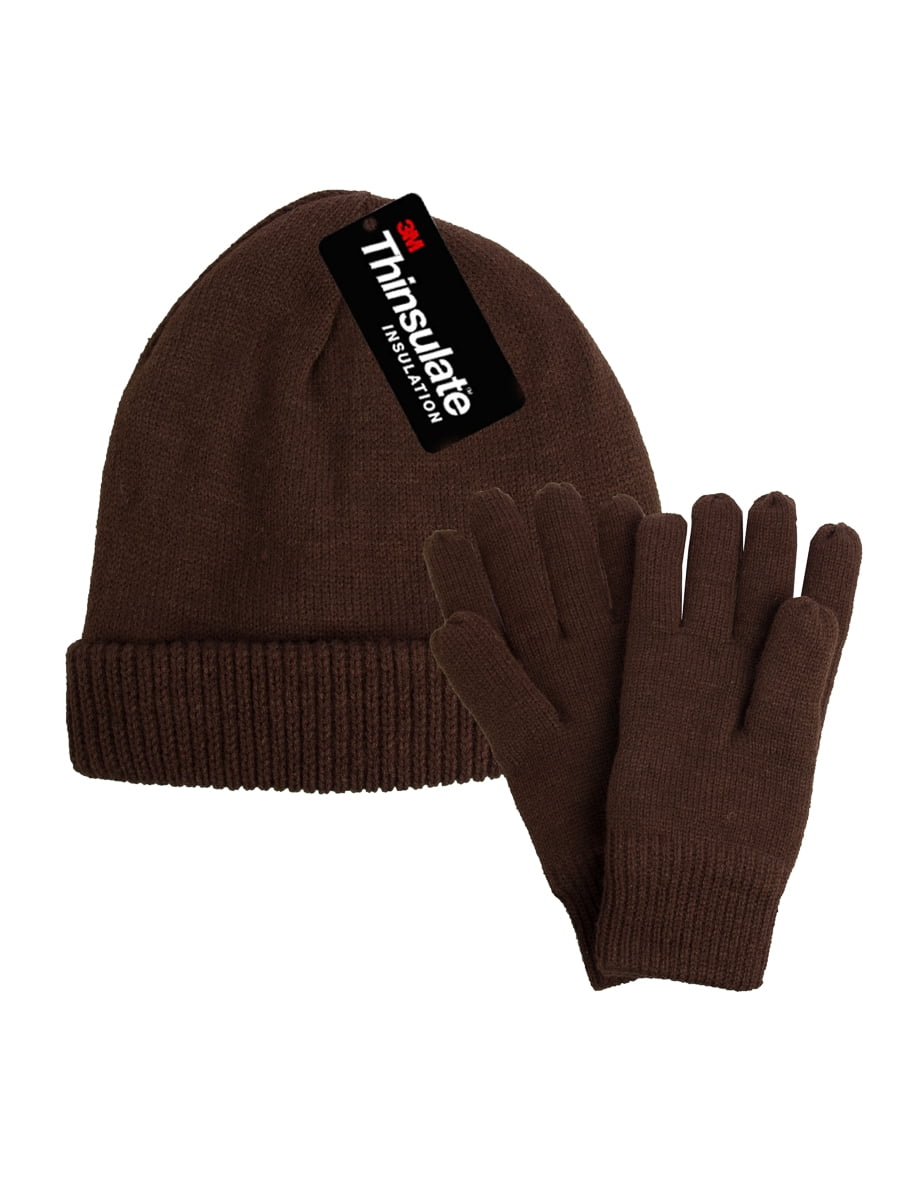 Dickies 3M Stylish Beanie Hat & Gloves Black Unisex Thermal Knitted One Size 
