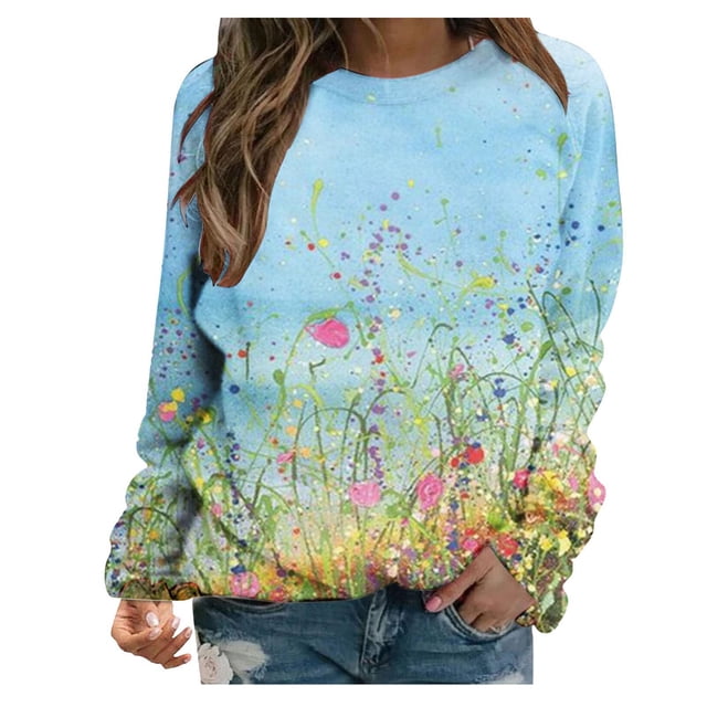 Sudadera Para Mujer Con Cuello Redondo, Moda de Otoño, Blusa Estampada de Manga Larga Para Mujer, Top Odeerbi ODB150177