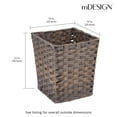 thumbnail image 3 of Cesta de basura tejida con diseño de mDesign, cuadrada, 4,5 L, color marrón, 3 of 4